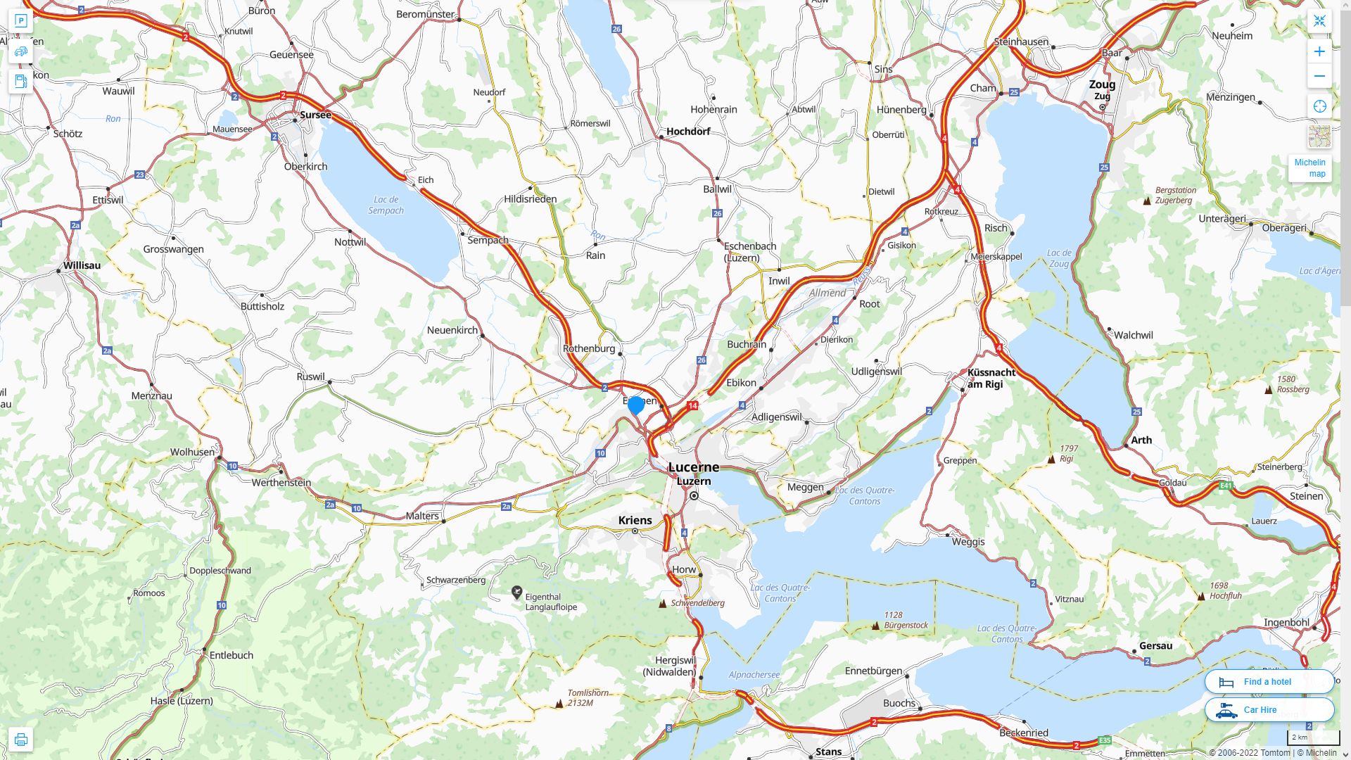 Emmen Suisse Autoroute et carte routiere